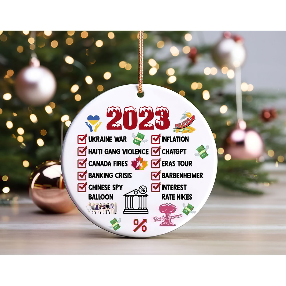 Funny Christmas Ornaments 2023, Memorable Events Christmas Ornaments, Commemorative Event 2023 Christmas Ornament, Ceramic Xmas Ornaments.jpg