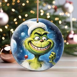 funny grinch christmas ornament, grinch christmas tree ornament