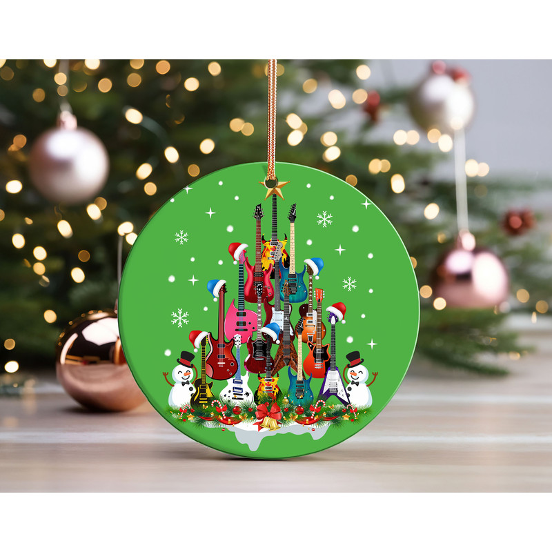 Guitar Christmas Best Music Teacher Ornament, Christmas Guitar Player Gift, Holiday Ceramic Ornament, Music Lover Gift for Teacher.jpg