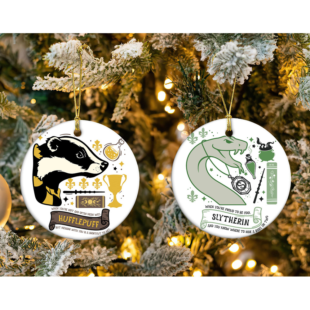 Hogwarts House Christmas Ornament, Wizard House Ornaments, Wizard World Christmas Decoration Gift, Christmas Gift.jpg