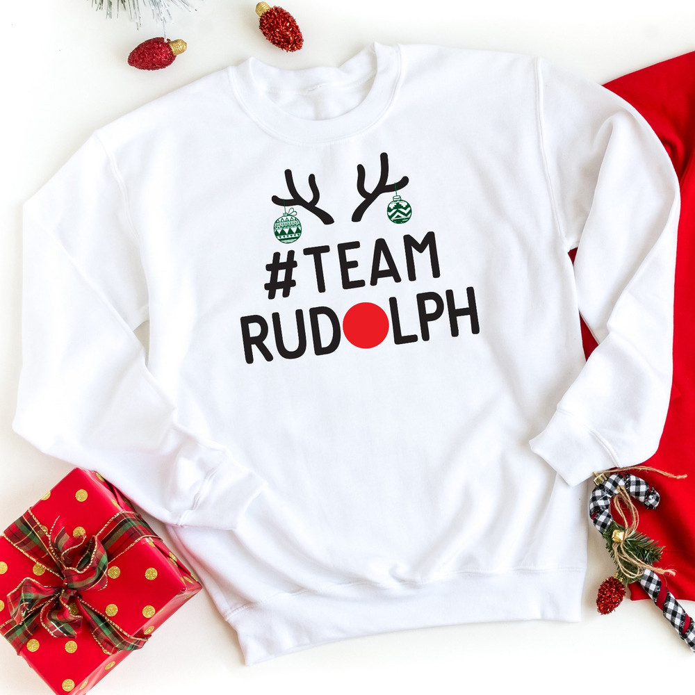 Team Rudolph Christmas jumper Suitable for all family members Matching reindeer jumper Cute Xmas jumper Sweatshirt.jpg