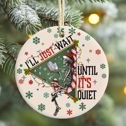 ill just wait until it quiet teacher christmas ornament, skeleton teacher holiday gift