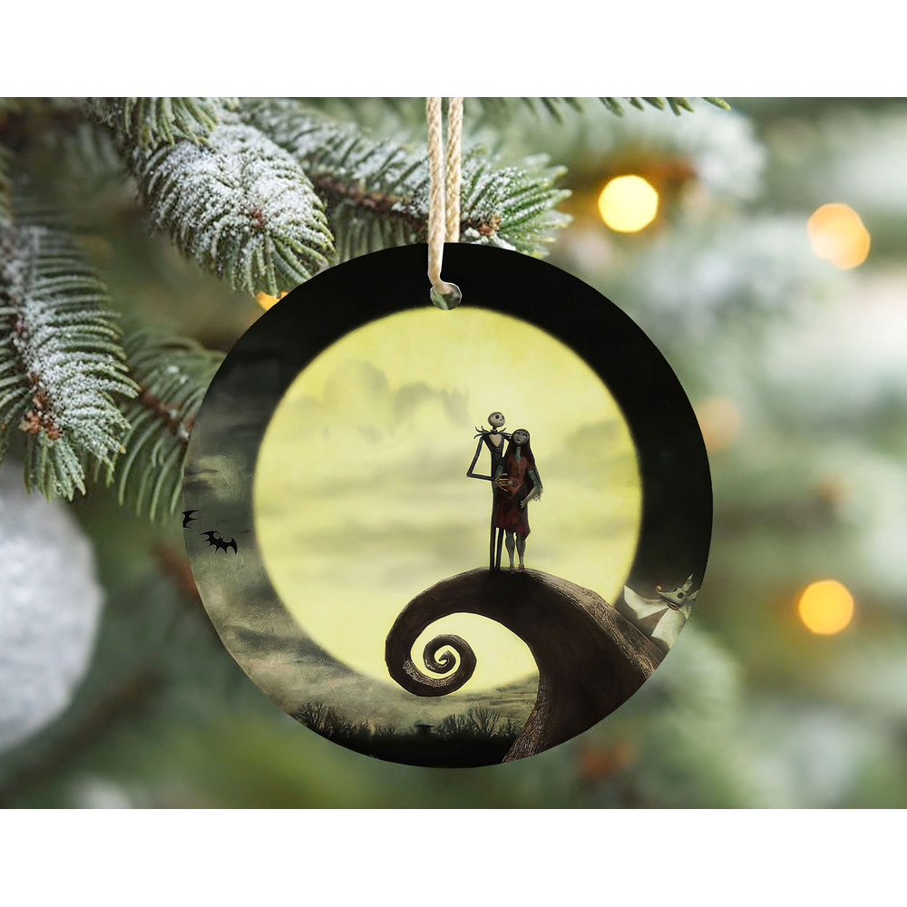 Jack Sally Skeleton Ornament Disney Nightmare Before Christmas Hanging Ornament, Ceramic Couple Gifts, Married Keepsake.jpg