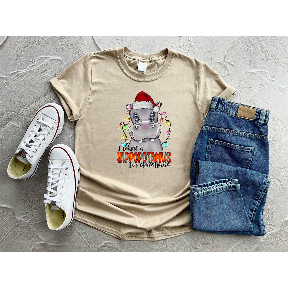 Christmas Shirt, I Want A Hippopotamus For Christmas Shirt, Merry Christmas Shirt, Animal Lover Shirt, Hippopotamus Shirt,Gift For Christmas.jpg