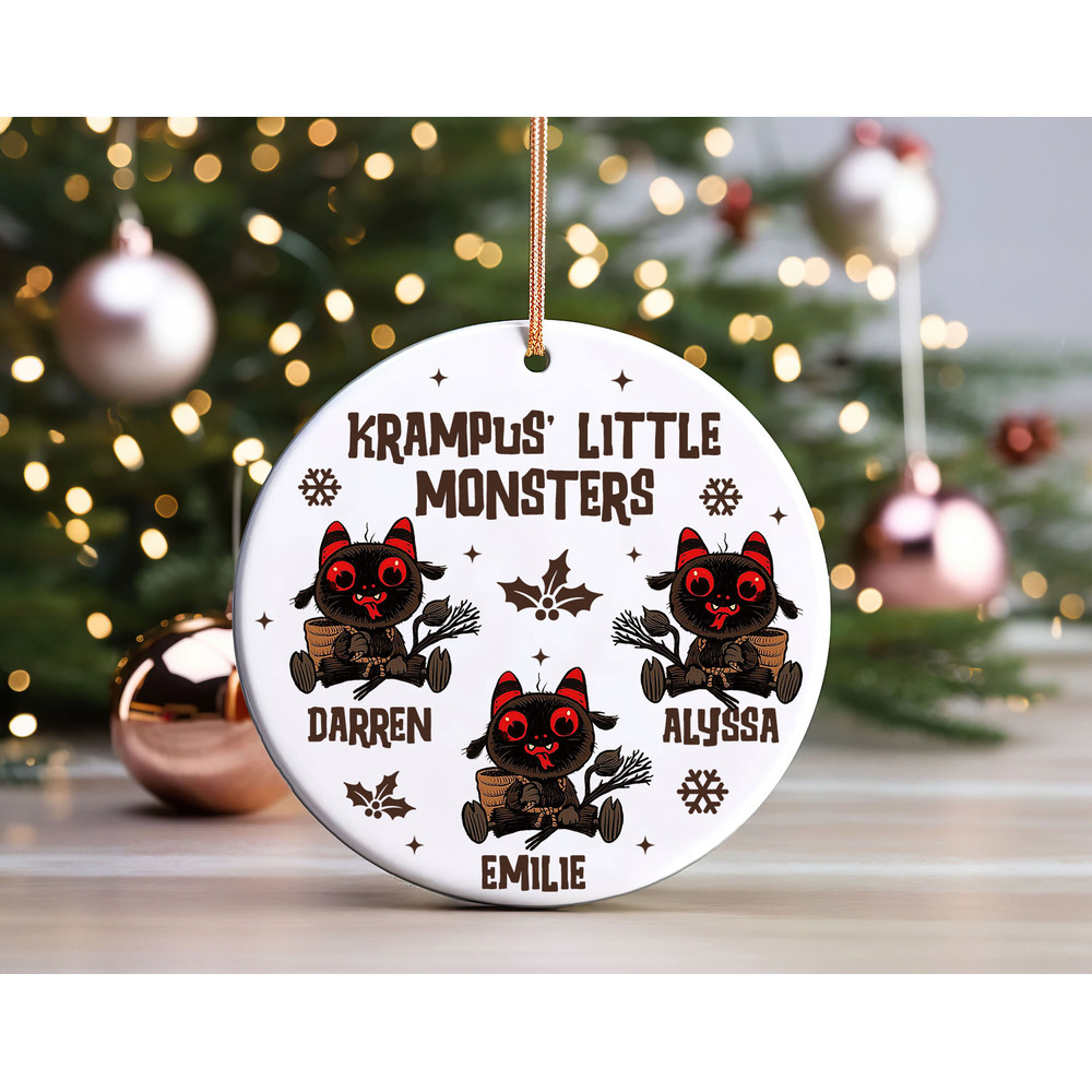 Krampus Naughty Children Ceramic Ornament, Personalized Little Monsters Christmas Ornament, Krampus Ugly Christmas Decor.jpg