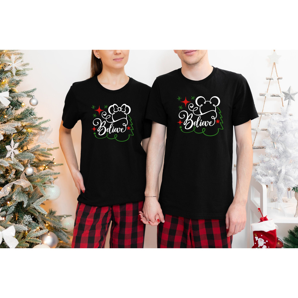 Disney Christmas Believe Shirt, Disneyland Group Shirt, Disney Couple Shirt, Vacation Shirt, Xmas Matching Pajama, Family Christmas Shirt.jpg