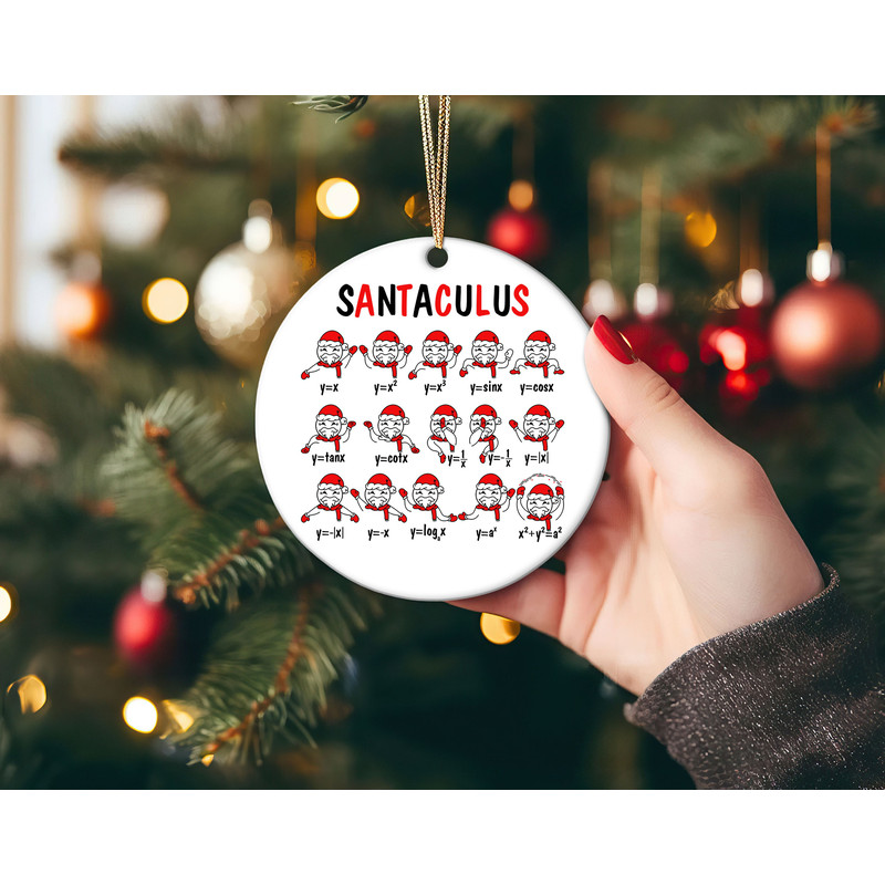 Math Santaculus Christmas Ornament, Math Teacher Appreciation Gift, Geometry Teacher Ornament, Santa Claus Christmas Tree Decor.jpg