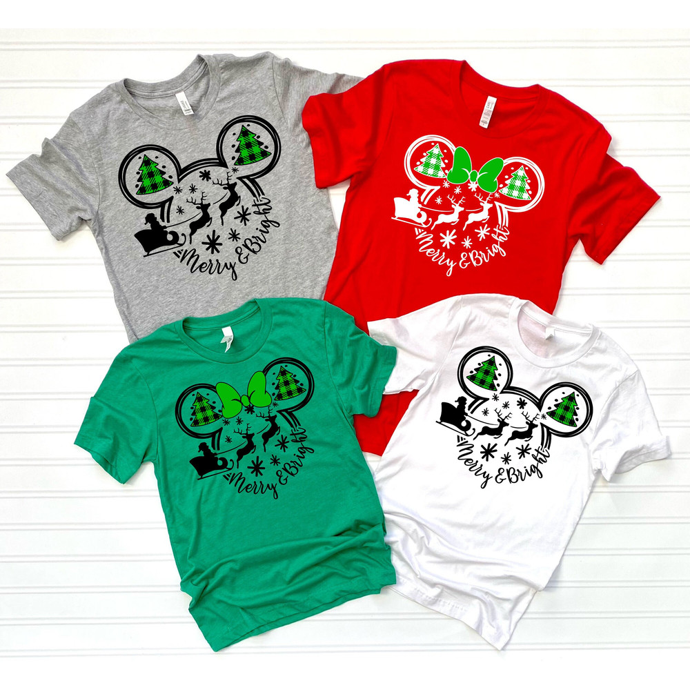 Disney Christmas Shirt, Merry And Bright Shirt, Christmas Family Matching Shirt,Xmas Disneyland Shirt,Disney Couple Shirt,Disney Holiday Tee.jpg