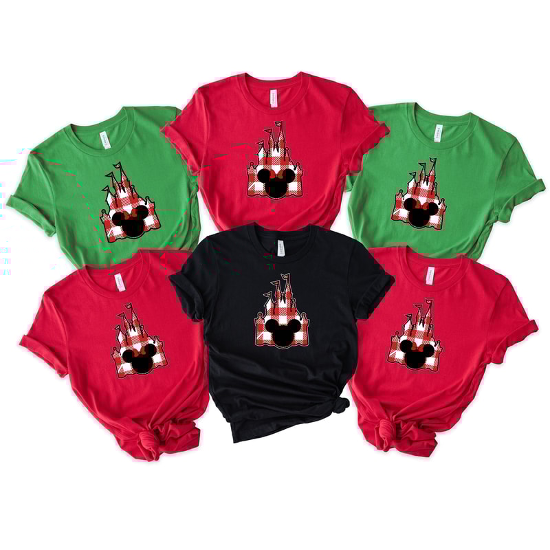 Disney Christmas Shirt, Xmas Matching Pajama, Disneyland Family Shirt, Disney Couple Tees, Vacation Shirt, Mickey Minnie Disney Castle Shirt.jpg