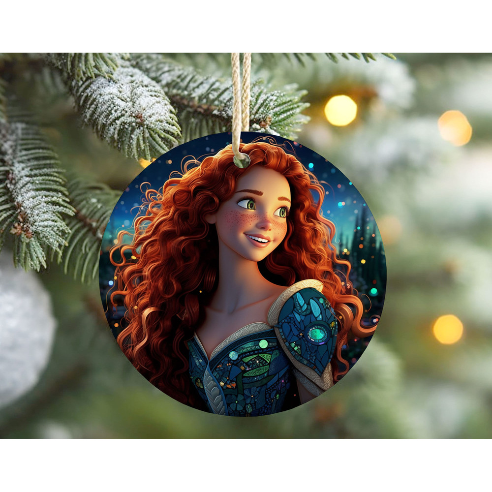 Merida Princess Christmas Ornament, Disney Princess Ornaments, Christmas Tree Decoration, Kids Christmas Gift.jpg