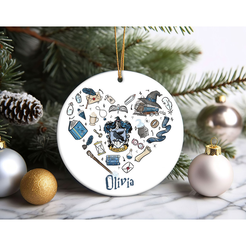 Ravenclaw Heart Hp Christmas Ornament, Wizard Harry Potter Christmas Ornament, Wizard School Christmas Tree Decor.jpg