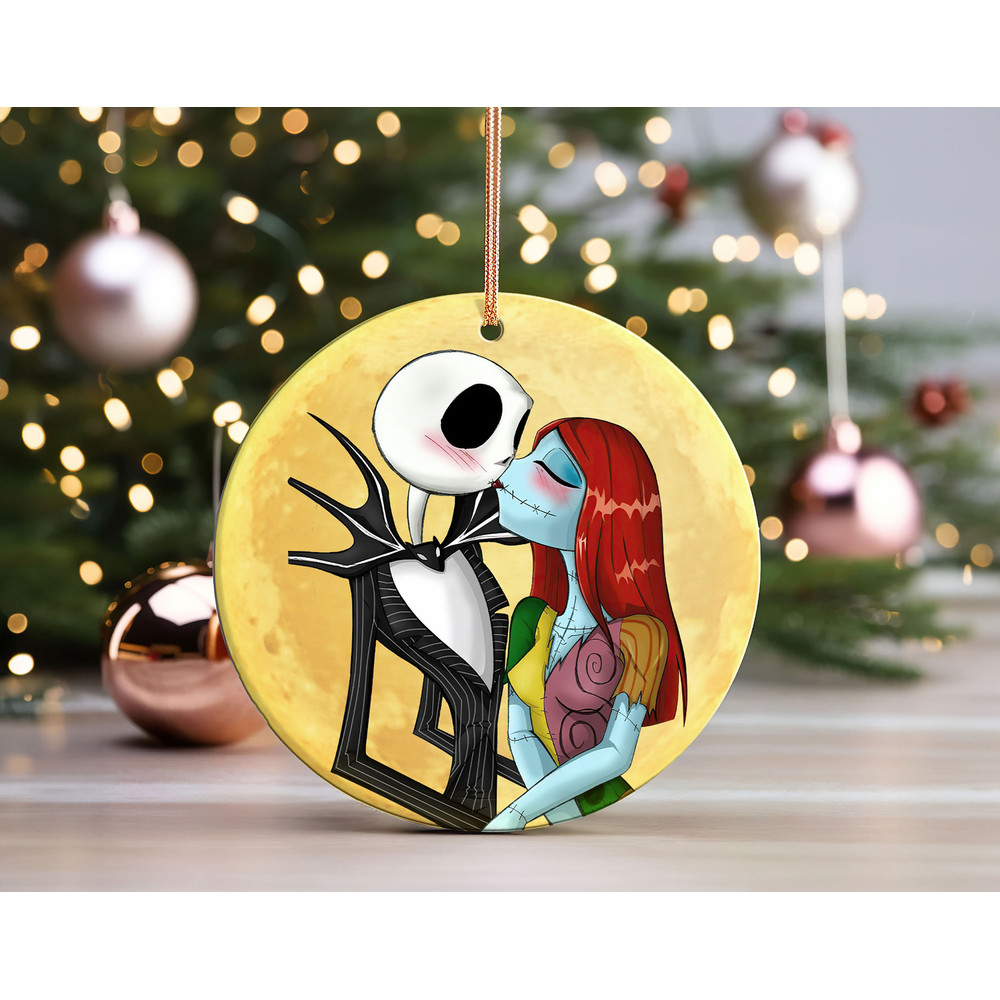 Simply Meant to Be Jack Sally Ceramic Ornament, Married Christmas Ornaments, Skellington Disney Holiday Decor, Gifts for Her.jpg