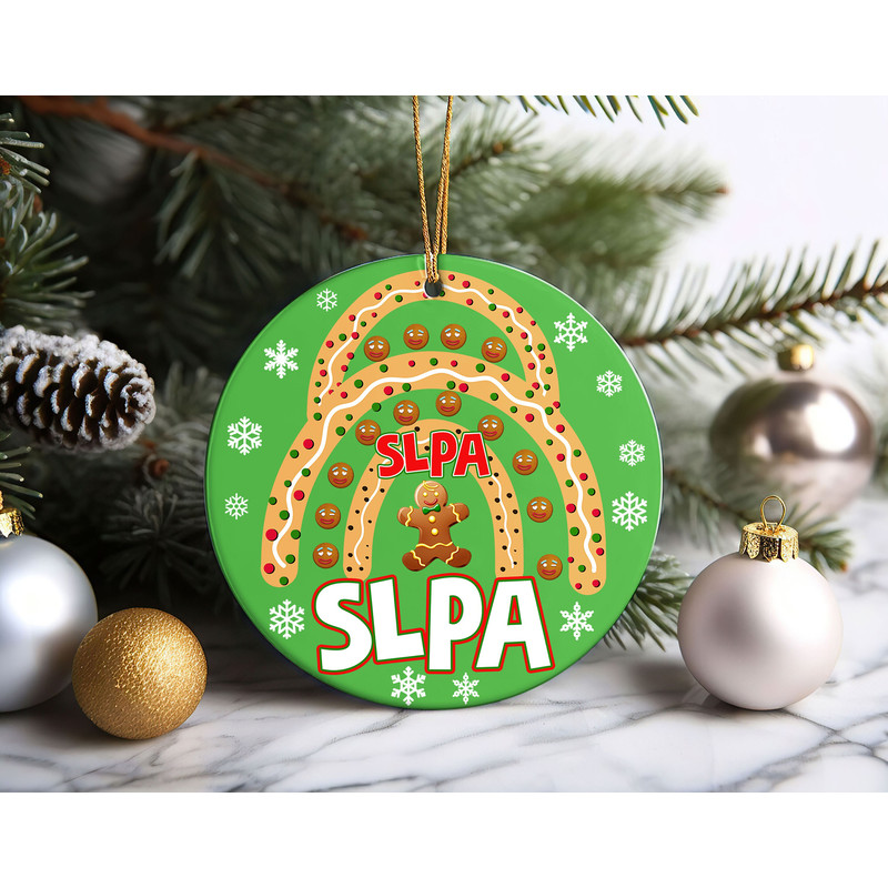 Speech Pathologist Christmas Ornament, Rainbow SLPA Speech Therapy Teacher Gift, Neurodiversity Christmas Ornament.jpg