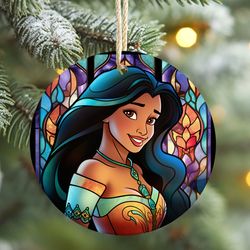 stained glass jasmine ornament disney princess ornament, disney christmas ornaments, christmas princess gift