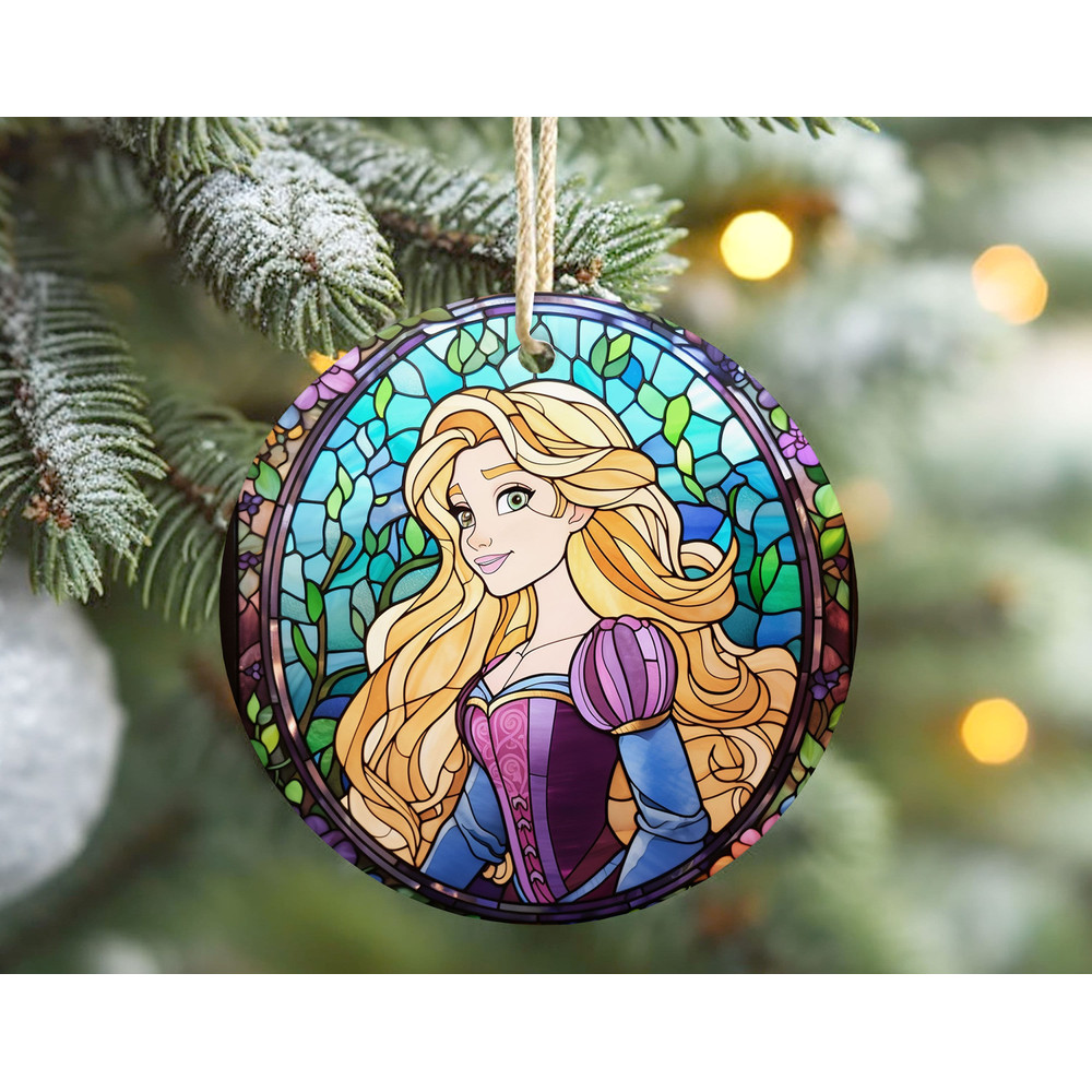 Stained Glass Rapunzel Ornament, Disney Rapunzel Ornament, Disney Tangled Ornament, Disney Christmas Ornament, Disney Princess Ornament.jpg
