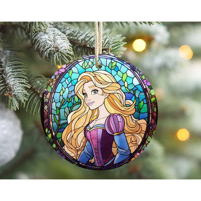 Stained Glass Rapunzel Ornament, Disney Rapunzel Ornament, Disney Tangled Ornament, Disney Christmas Ornament, Disney Princess Ornament.jpg