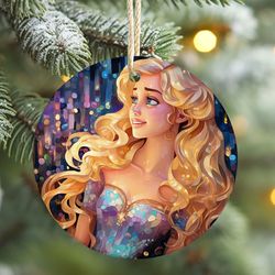 stained glass sleeping beauty ornament aurora christmas ornaments, disney princess ornament, christmas baby girl gift
