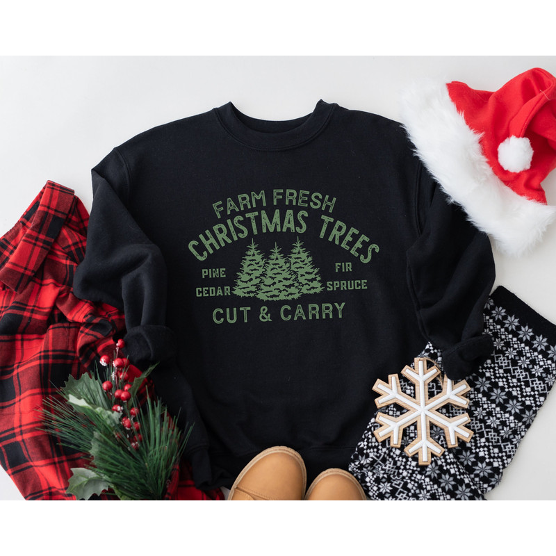 Farm Fresh Christmas Trees Shirt, Pine Spruce Fir, Christmas Gift Ideas, Holiday Shirt, Christmas Sweatshirt, Unisex Adult Tee, Winter Tee 1.jpg