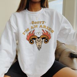 sorry i'm an aries sweatshirt  zodiac sweatshirt  astrology sweatshirt  aries sweatshirt  retro zodiac crewneck witchy s