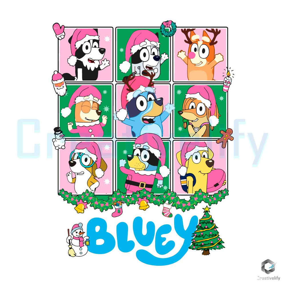 Blue Family Christmas SVG Santa Santa Digital Files.jpg