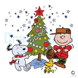charlie brown and snoopy xmas svg funny christmas tree file