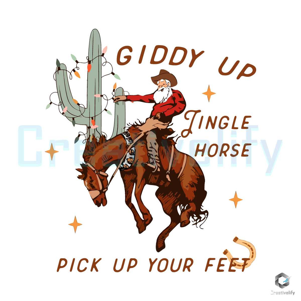 Cowboy Xmas Giddy Up SVG Jingle Horse File For Cricut.jpg