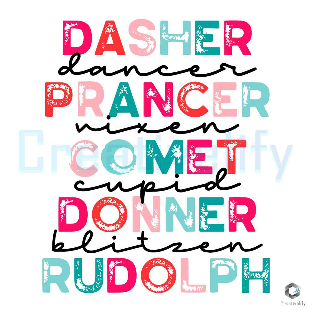 Dasher Dancer Prancer SVG Vixen Comet Cupid File.jpg