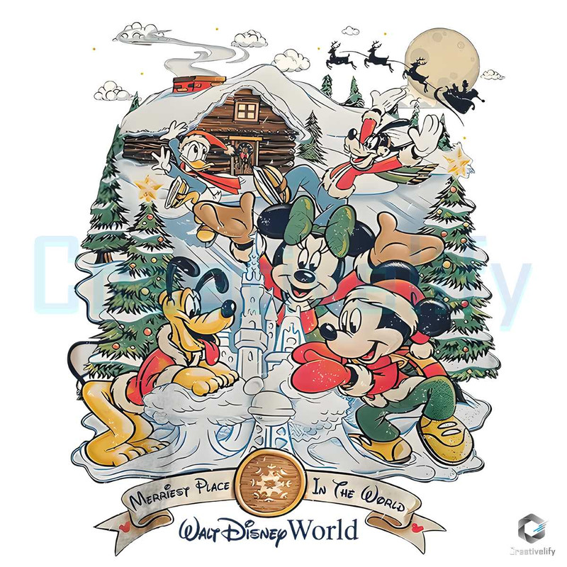 Disney World Christmas PNG Santa Mickey Friends Vintage File.jpg
