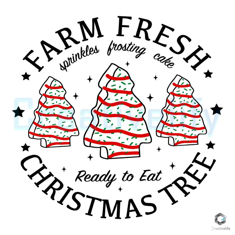 Farm Fresh Xmas Tree SVG Christmas Cakes Vintage Digital File.jpg