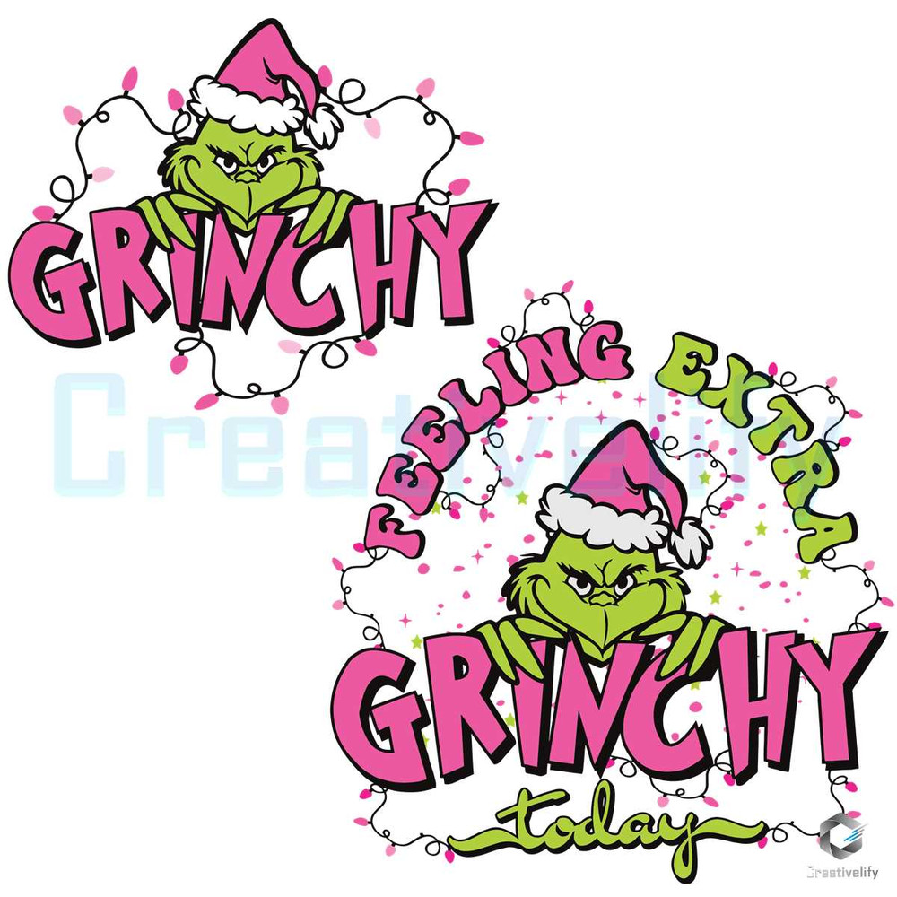 Feeling Extra Grinchy Today SVG Pink Grinch File Download.jpg