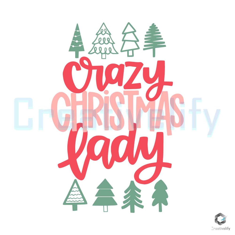 Free Crazy Christmas Lady SVG Xmas Tree Vintage File Design.jpg