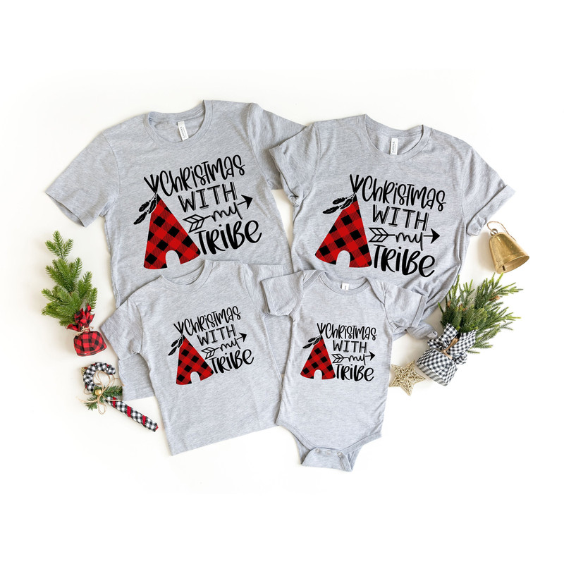 Christmas with My Tribe Shirt, Christmas Buffalo Plaid Shirt, Christmas Shirt, Christmas Family Shirt, Merry Christmas Shirt, Christmas Gift.jpg