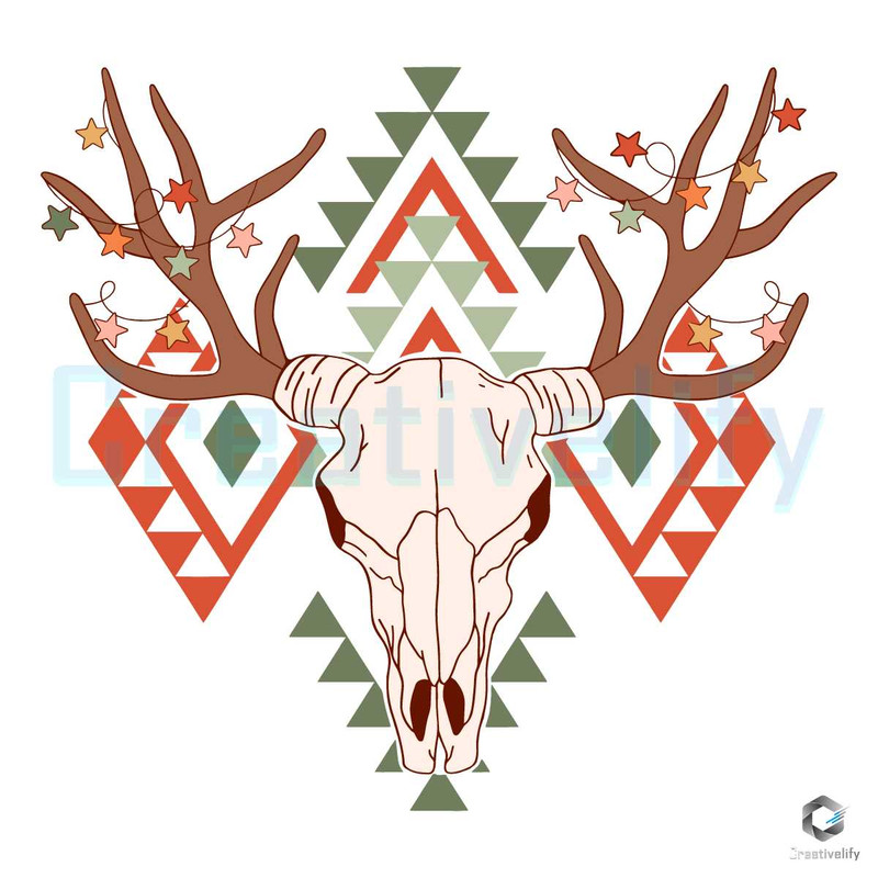 Free Western Deer Christmas SVG Cowboy Graphic Design File.jpg