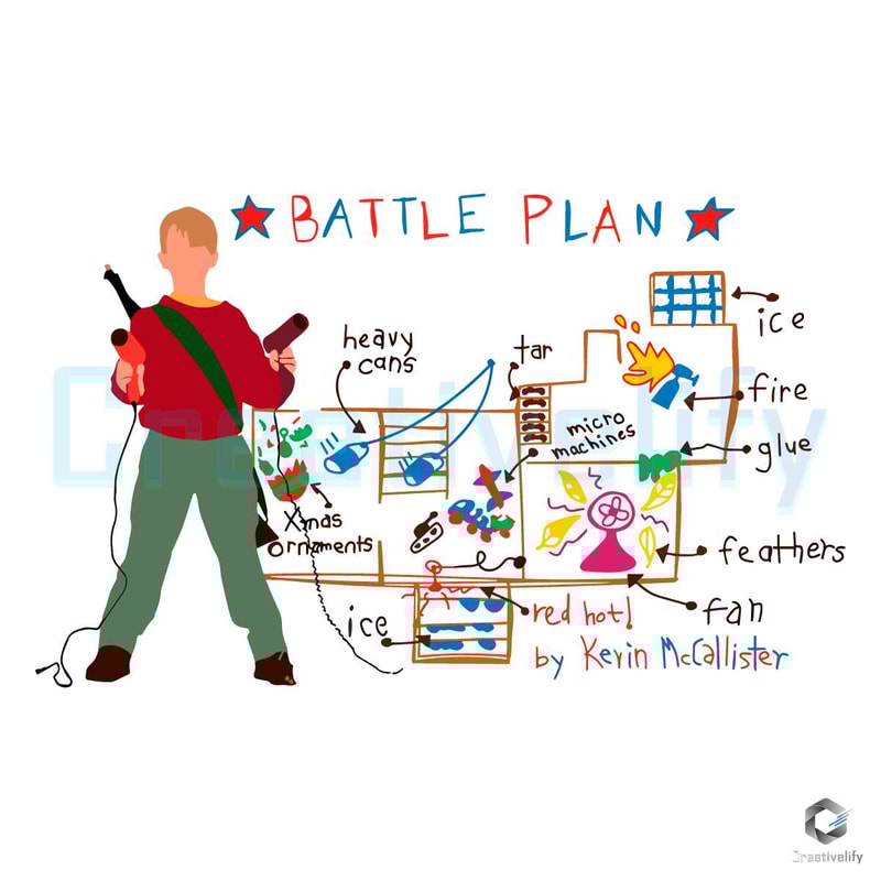 Home Alone Battle Plan Map SVG Funny Christmas Cricut File.jpg
