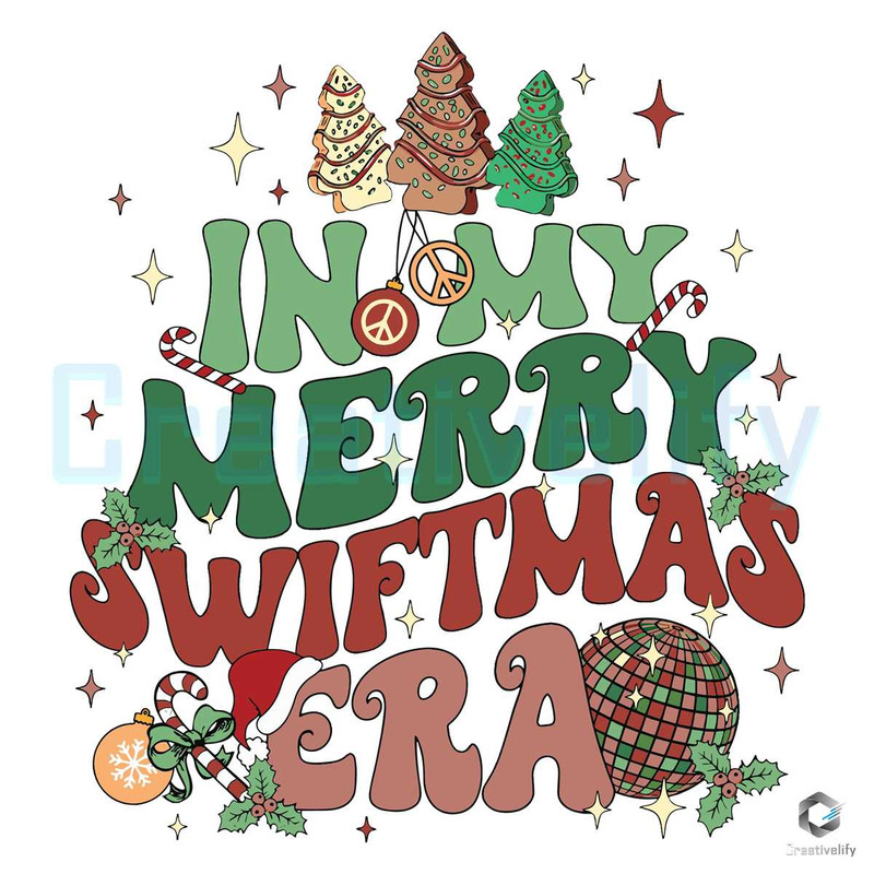 In My Merry Swiftmas Era SVG Christmas Disco Ball Cricut Files.jpg