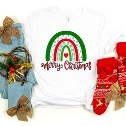 merry christmas rainbow shirt, rainbow shirt, christmas family shirt, christmas shirt, merry christmas shirt, christmas