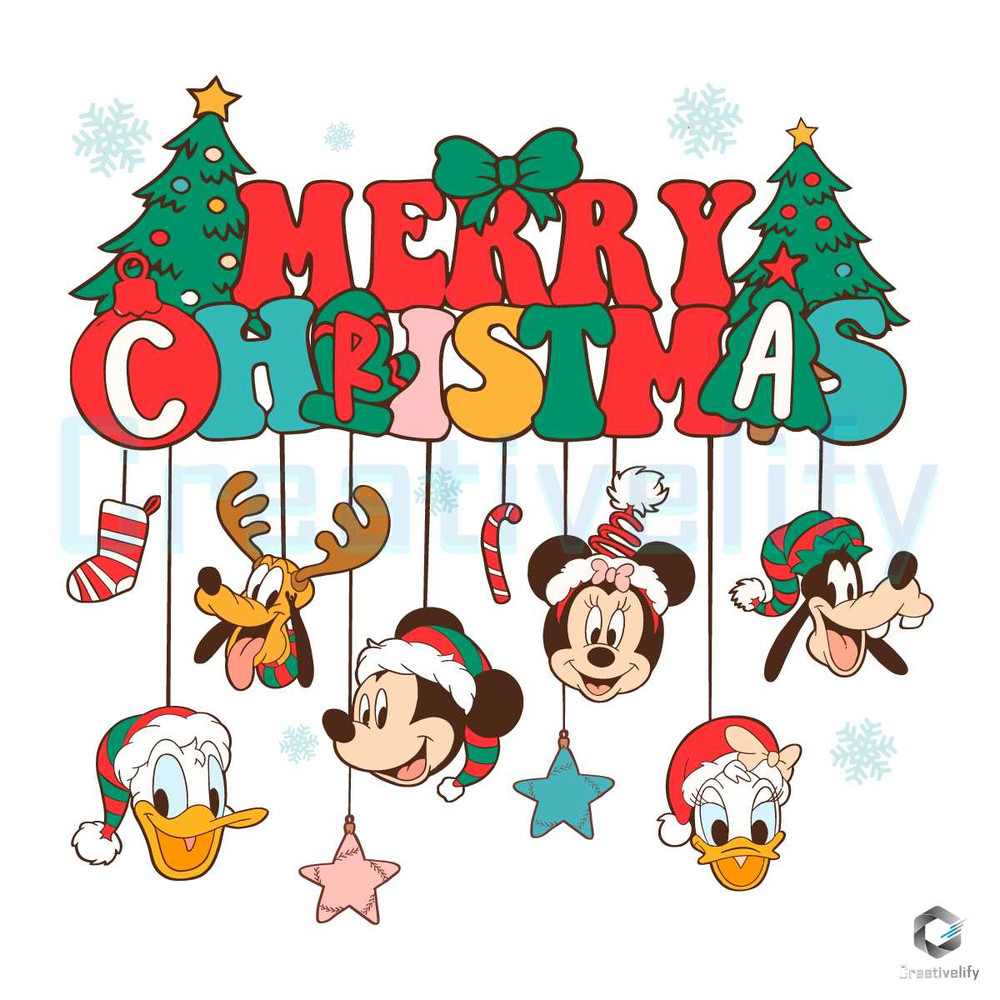 Merry Christmas Disney SVG Mickey Ornaments Cutting File.jpg