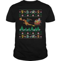 christmas santa charizard sleigh pokemon &8211 t-shirt