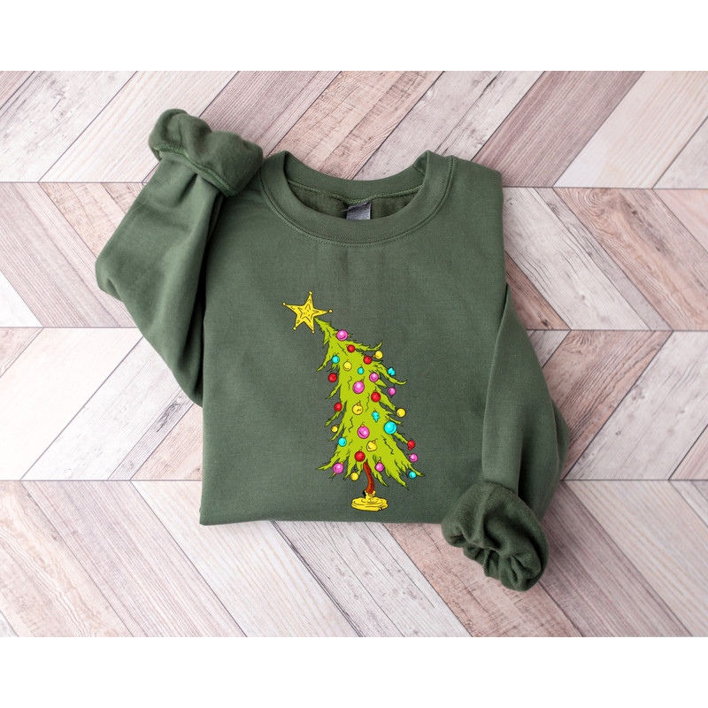 Whimsical Christmas Tree Shirt, Whoville Tree Sweatshirt, Whimsical Grinch Tree, Trendy Christmas Tree Sweatshirt, Grinch Tree, Merry Shirt.jpg