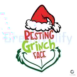 resting grinch face svg christmas party file cutting digital