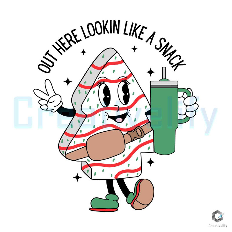Retro Lookin Like A Snack SVG christmas Tree Cake File.jpg
