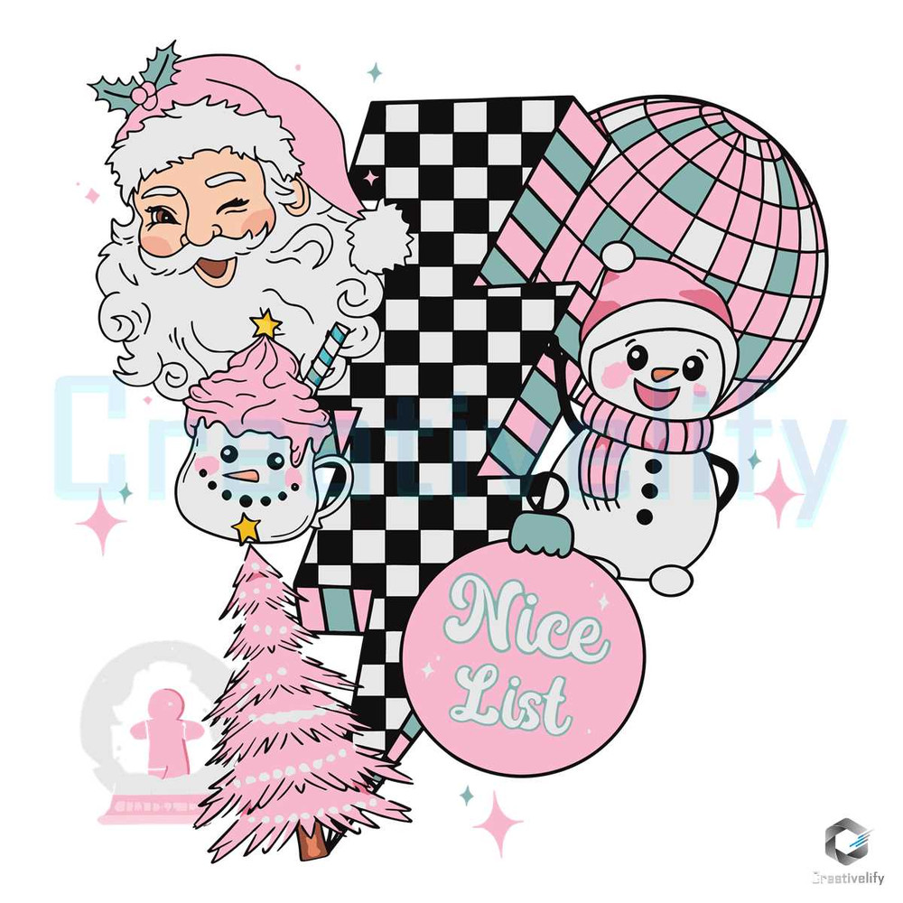 Retro Santa Nice List Xmas SVG Christmas Lightning Bolt File.jpg