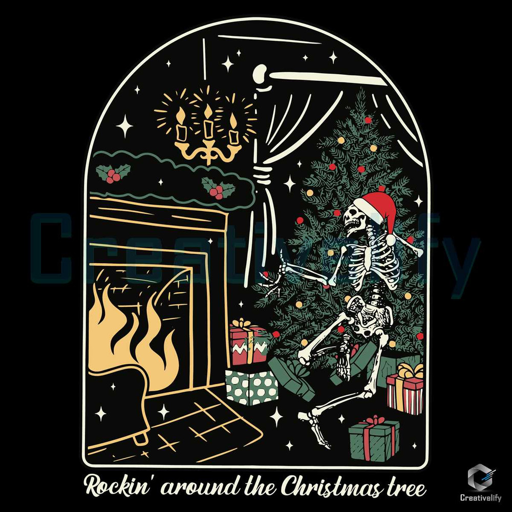 Rockin Around the Christmas Tree SVG Santa Skeleton Files.jpg