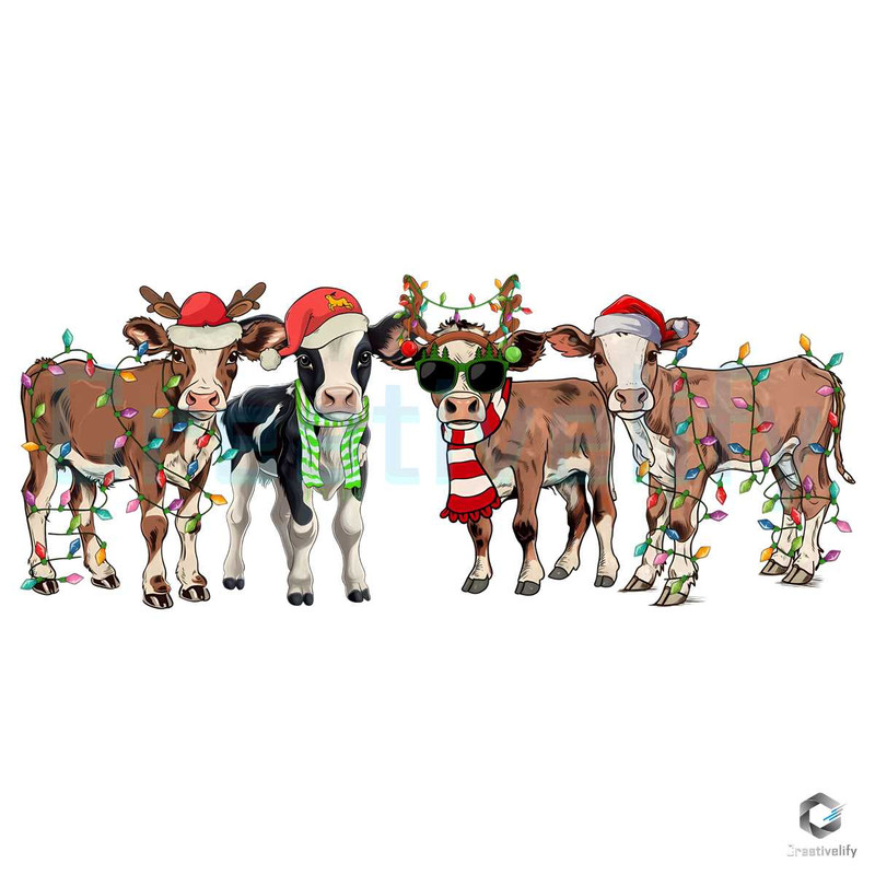 Santa Cow Xmas PNG Christmas Animal File Download.jpg