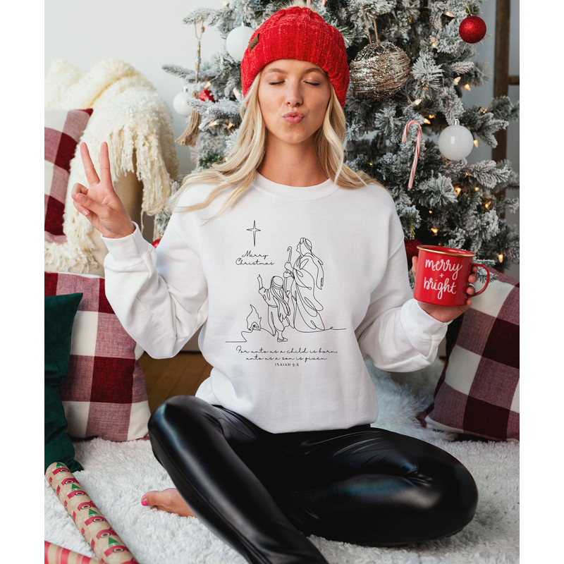 Christian Christmas Sweatshirt, Nativity Scene Sweater, Christmas Nativity Shirt, True Story Nativity, Religious Christmas Gifts, Jesus Tee 1.jpg