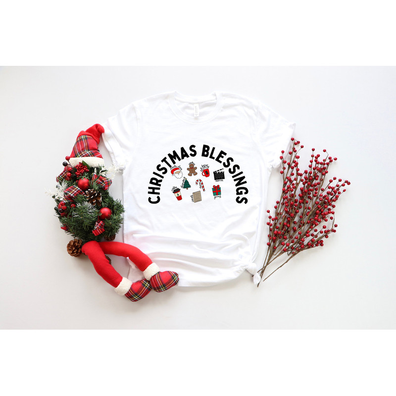 Christmas Blessing Shirt, Christmas Gifts, Christmas Blessing Tee, Peppermint Iced Latte Snowmen Sweets Snow Warm Cozy Winter Women Shirt.jpg