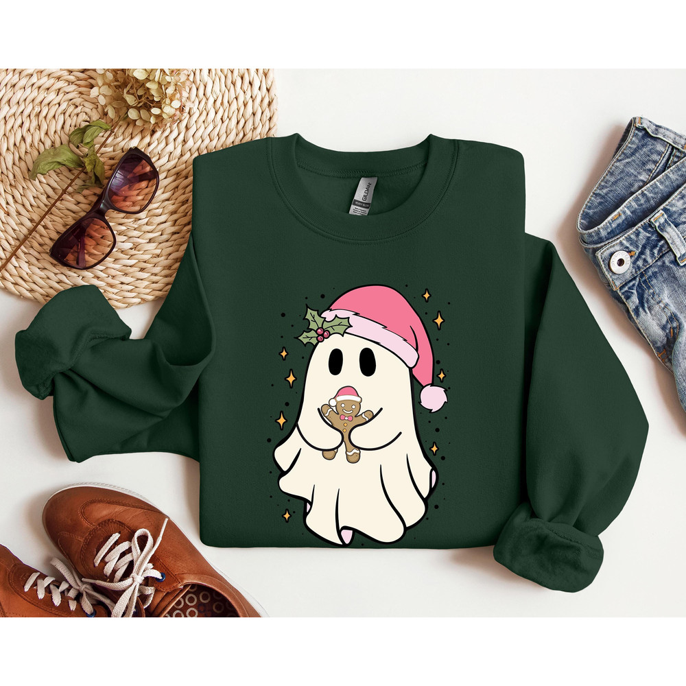Christmas Cute Cookie Ghost Sweatshirt, Christmas Ghost Shirt, Funny Christmas Ghost Shirt, Gingerbread Ghost , Christmas Gingerbread Shirt.jpg