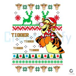 tigger ugly christmas svg winnie the pooh file download
