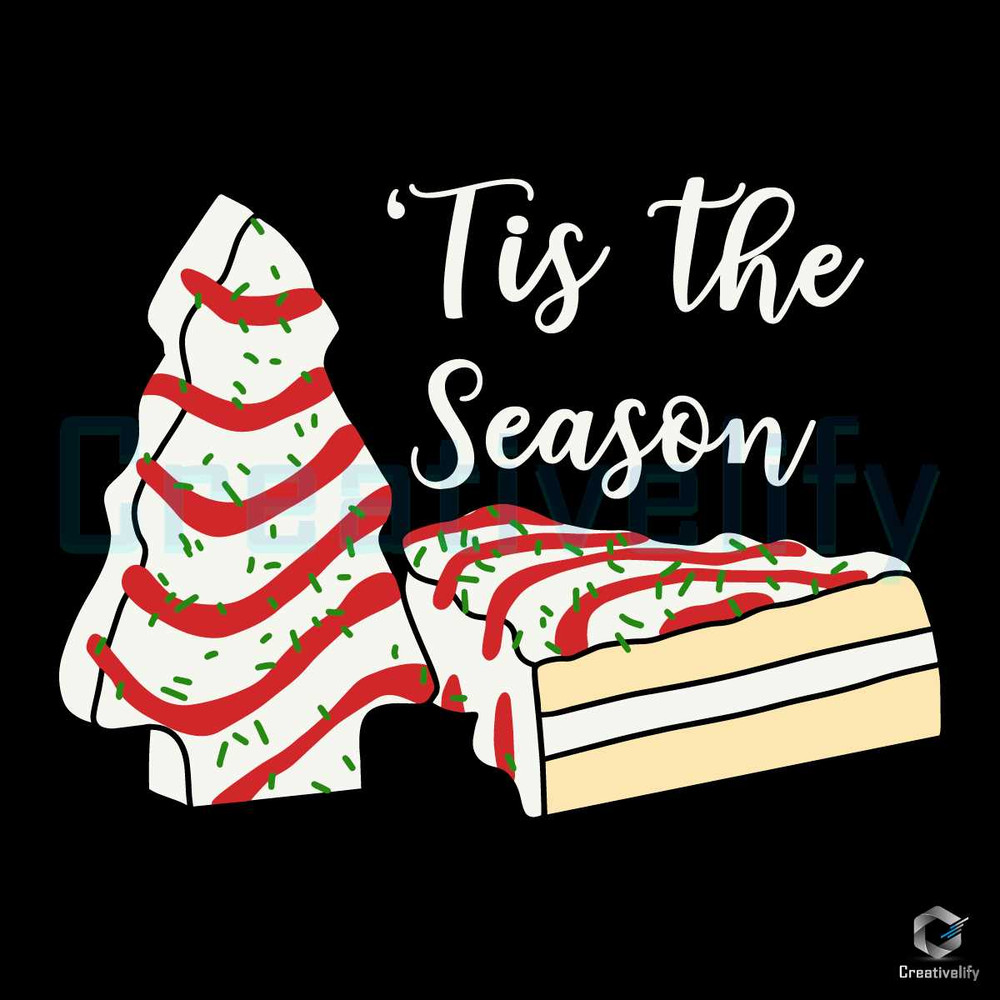 Tis The Season Christmas Cake SVG File Digital Download.jpg