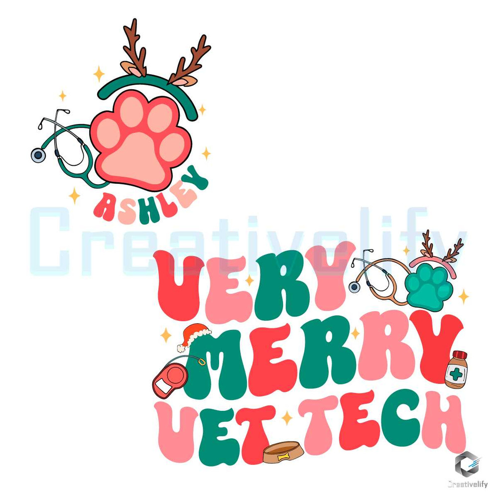 Very Merry Vet Tech Veterinary Technician SVG Christmas File.jpg